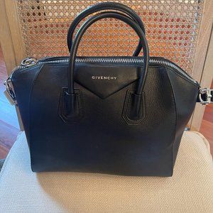 Givenchy Atigona Medium Black Leather Satchel Bag